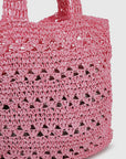 Woven Crochet Tote Pink