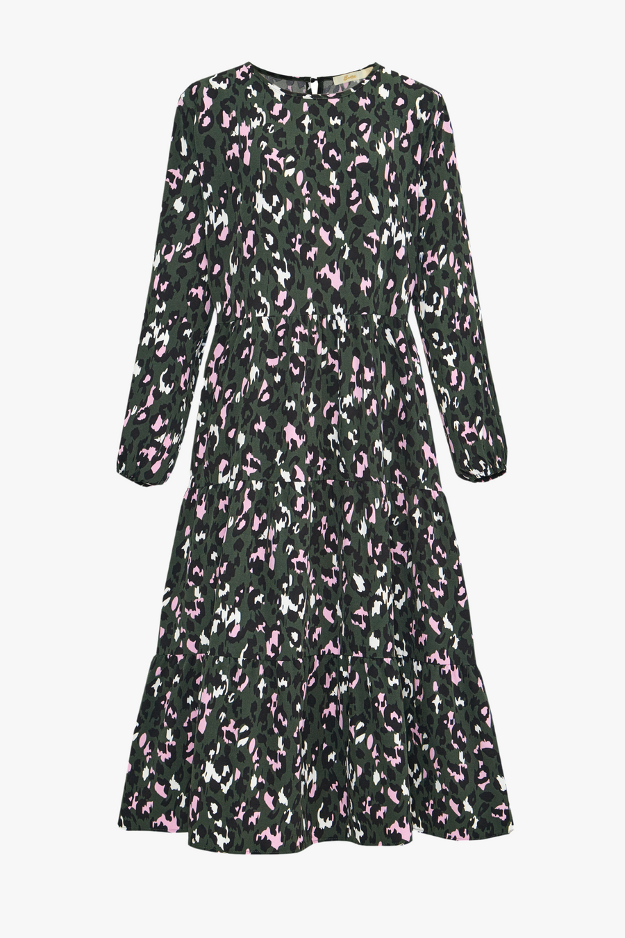Khaki Leopard Print Smock Dress